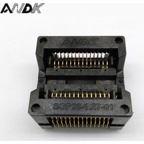 SOP28 SOIC28 SO28 IC Test & Burn Socket Pitch 1.27mm IC Body Width 7.5mm 300mil OTS-28-1.27-04 Test Socket Adapter