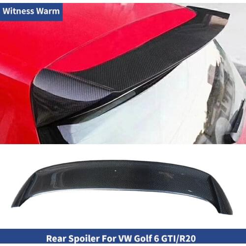 Carbon Fiber Rear Trunk Lip Spoiler Auto Car Rear Wing For Volkswagen Golf6 MK6 GTI R20 2009 2010 2011 2012 2013