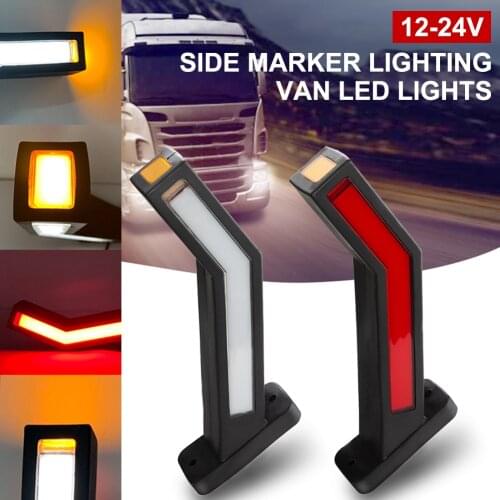 2Pcs 12/24V Trailer LED Side Marker Lighting Outline Truck Lights Van Lamps Universal for Trailer 12-24V RV Bus Boat SUVs Vans