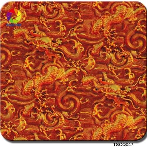 TSAUTOP Size 0.5m x 20m pva water transfer printing film transfer film aquaprint golden flower wdf047c