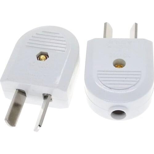 Pack 2) AU, New Zealand, China 2 Flat Rotatable Pin DIY Rewireable Power Plug AC100~220V 10A