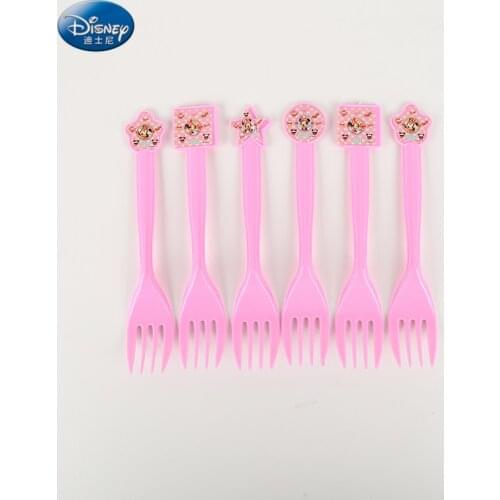 Party Supplies Forks 6pcs/lot Minnie Mouse Fork Kids Girls Birthday Party Decoration Decor for Princess Eco-friendly