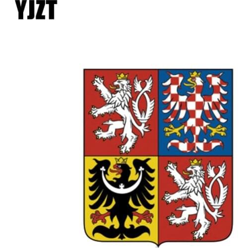 YJZT 8.4CM*10CM Funny Czech Republic Flag Coat Of Arms Car Sticker PVC Decal 6-1088