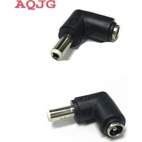 10pcs/lot 90 degree round hole DC5.5 * 2.1 female to 5.5 * 2.5MM Adapter DC jacks For computer Laptop Power Connctor