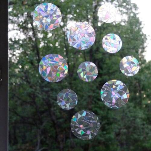 10 Styles Rainbow Prism Glass Sticker PVC Electrostatic Glue-free Round Star Diamond Cloud Removable Window Grille Film