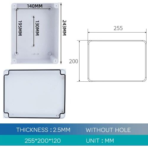 255*200*120MM Outdoor waterproof power box ABS plastic IP65 electric control box DIY indoor wire shell connection cable branch