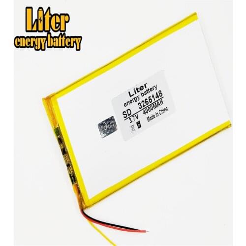 3 line 3.7V,4000mAH,3265148 Polymer lithium ion / Li-ion battery for TOY,POWER BANK,GPS,mp3,mp4
