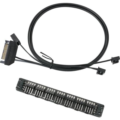 4PIN PWM Fan Cables HUB Support Motherboard SATA Power Supply Control Max 7 Fans Speed Control Spliter