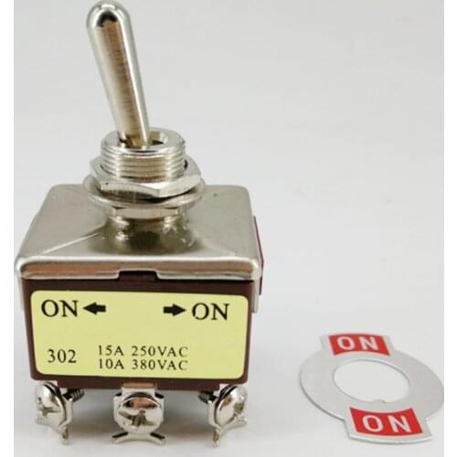 AC 250V 15A 380V 10A ON/ON 2 Position 3PDT 9 Screw Terminals Toggle Switch