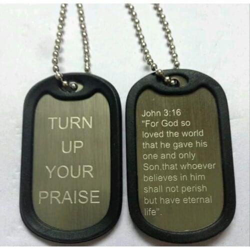 Bible verse christian dog tag big discount Double sided dog tag cheap custom religious jesus dog tag