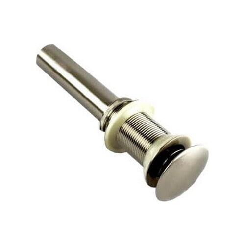 Bathroom Brushed Nickel Brass Large Round Cap Pop UP Sink Drain Without Overflow Dsd030