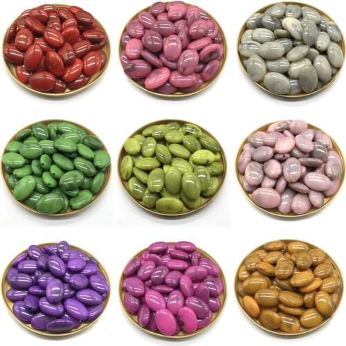 10Pcs 14x20mm Imitation Natural Stone Oval Acrylic Beads Clouds Effect Beads For Jewelry Makeing Bracelet necklace DIY Accessory