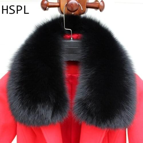 CDC007 Wholeslae Women and Men Natural Fox Fur Square Collar For Jacket