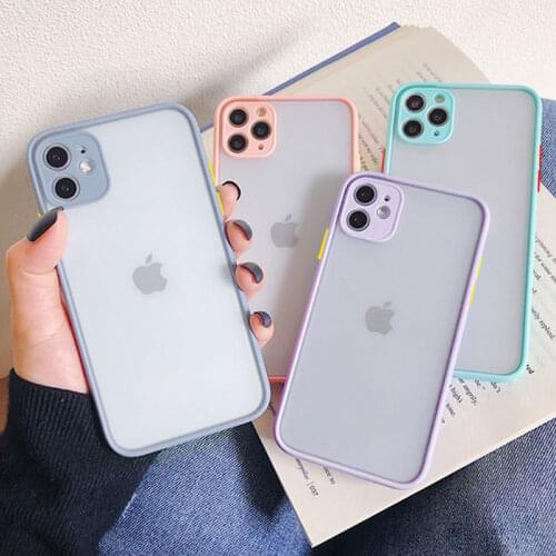Shockproof Silicone Protection Phone Case on For iPhone Xr Xs Max X Xs SE 2020 10 11 Pro 8 7 6s Plus Candy Color Back Cover Gift