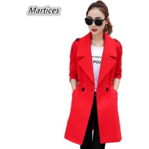 Elegant Fashion womens windbreaker 2018 Slim Trench Coat Female Spring Turn-down Collar Casual Trench Coats Plus Size FY001