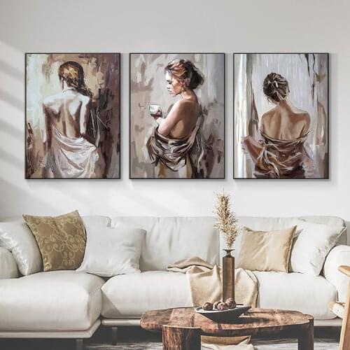 Girl Playing The Violin Dance Oil Painting On Canvas Print Nordic Poster Wall Art Picture For Living Room Home Decor Frameless