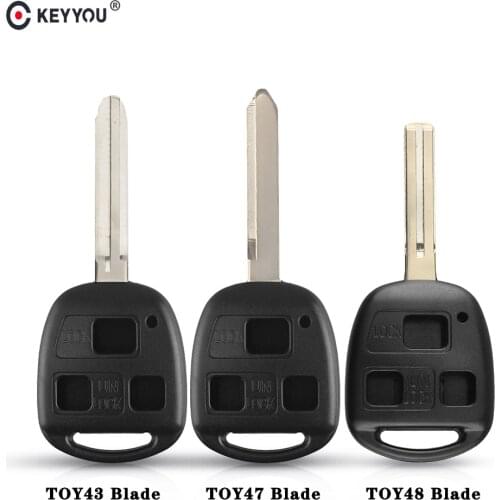 KEYYOU 10pcs 3 Button Remote Car Key Shell Case Fob Auto Key For Toyota Celica Avensis RAV4 Prado Camry Corolla YARIS RAV4