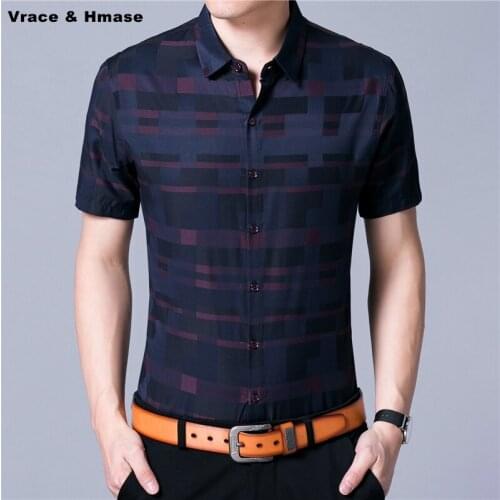 Mercerized cotton soft and comfortable quality short sleeve shirt Summer new arrival Korean style fashion slim men shirt M-XXXL