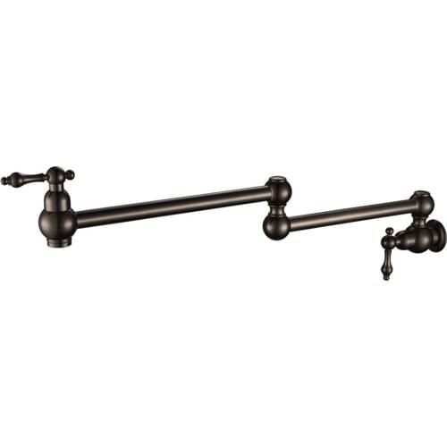 Wall Mounted Brass single cold Water Pot Filler faucet tap Double Joint Spout ORB Wall Mounted Kitchen Faucet