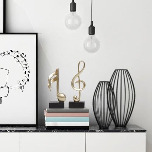 Desktop Decor Musical Note Shaped Ornament Resin Figurine Decorative Artware for Home Shops