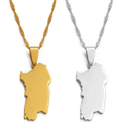 Anniyo Italy Sardinia Pendant and Necklace Silver Color/Gold Color Trendy Italian Sardegna/Sardaigne Jewelry Gifts #015021