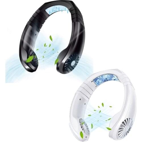 USB Portable Air Cooler Mini Electric Air Conditioner Neck Cooling Fan Adjustable Angle with Manual Wind