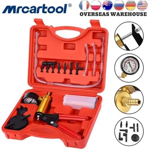 MR CARTOOL Professional Hand Held Auto Car Manual Vacuum Pressure Pump Kit Portable Vacuum Pressure Pump Brake Bleeding Tester