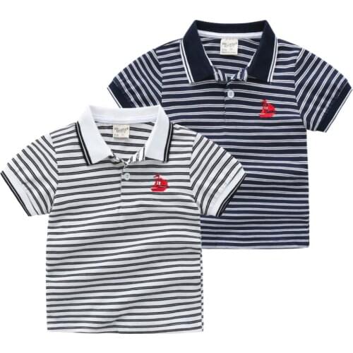 Summer Polo Shirt For Kids Stripes Turn down Collar Short Sleeve Polo Shirts Baby Boy Girl Boys Camisetas Children Tennis Shirts