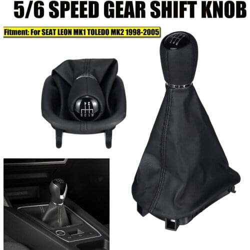 Car Gear Shift Knob Head 5/6 Speed gear shift lever stick with Gaitor Boot Cover for SEAT LEON MK1 for TOLEDO MK2 1998-2005