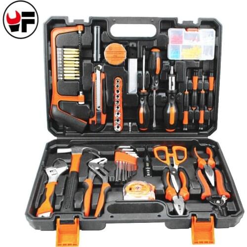 102 Pcs/Set Household Tool Kit for car Auto Repair Hand Tool box For Metalworking Saw Screwdriver Plier Herramientas
