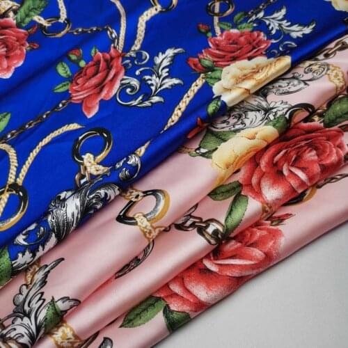 Chiffon Printed Fabric Summer New Dress Scarf Fabric Sunscreen Accessories Floral Printed DIY Material