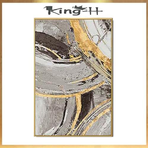 Modern abstarct gold foil picture for home wall decoration pure handmade oil painting on canvas high quality art home for room
