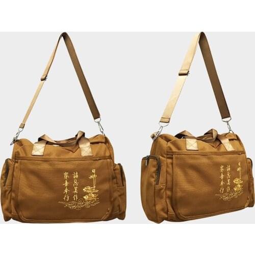 New high quality canvas Buddhist lay Meditation bag nun zen bags shaolin monk kung fu package yellow