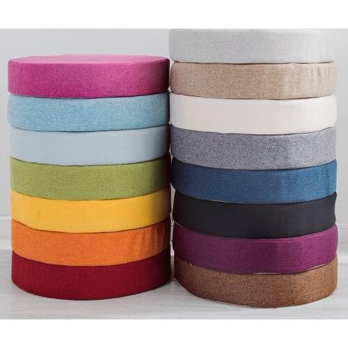 Thicken Cushions Seat Chair Pad Quality Imitation Cotton Linen Sofa Cushion Round Mat For Bedroom Dining Chairs Stool Butt Pads