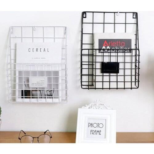Wrought Iron Magazine Rack Innovative Simple Wall Decorative Rack Newspaper Document File Storage Shelf