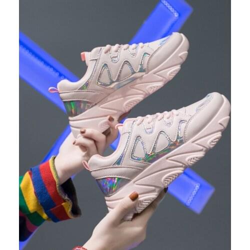 2020 Running Shoes Woman Autumn Comfortable Breathable PU+Mesh Flats Female Platform Sneakers Women Chaussure Femme 35-40