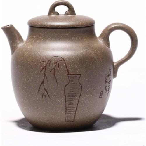 Yixing Original Ore Purple Sand Teapot Green Ash Segment Mud Jade Bottle Pot Kung Fu Tea Set Teapot Household Teapot Cute Teapot