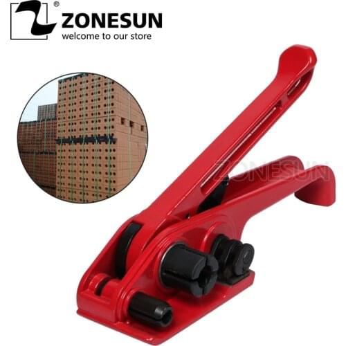 ZONESUN Hand Strapping Tool for Polyester Strip Manual Strapping Tensioner For 12-19MM PP PET Plastic Belt Band Strap