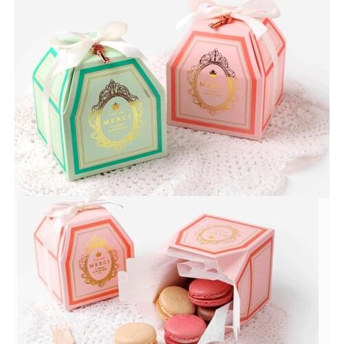 9*9*10 CM princess pink Blue green 10 pcs Chocolate Candy Storage Boxes Gift Packaging wedding birthday party multi-use