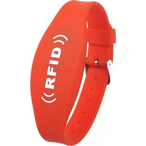 100pcs/lot 13.56MHZ NTAG213 RFID Wristband Adjustable NFC Bracelet Programmable Passive NFC RFID Silicone Wristband