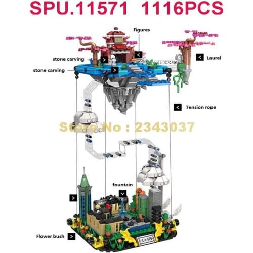 2011 1116pcs Chinese Ancient Architecture Palace Tension Balance With Light Vocal Sound Building Blocks Toy