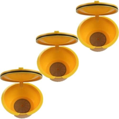3Pcs/Lot Yellow Reusable Dolce Gusto Coffee Capsule,Plastic Refillable Compatible Dolce Gusto Coffee Filter Baskets Capsules