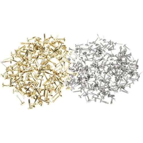 400 Pieces Gold Silver Metal Decorative Brad Paper Fastener for Scrapbooking Card Paper Crafts