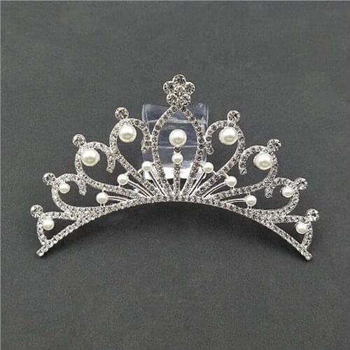 50pcs Crown Pearl Crystal Rhinestone Appliques Flatback Jewelry strass Buckle Wedding Brides Hairpin Hair Clip Garment Decor DIY