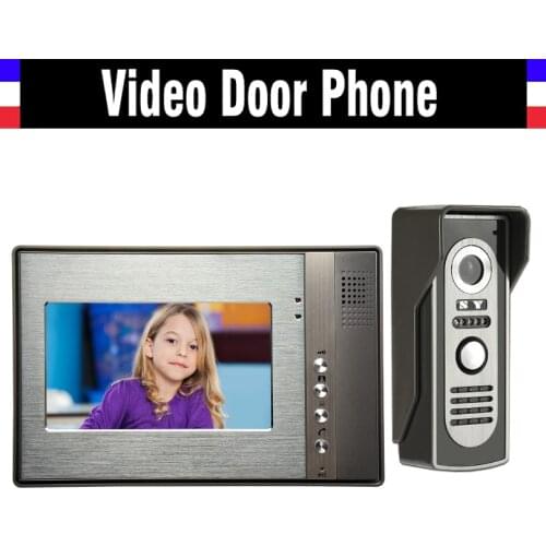 7 Inch LCD Wired Video Intercom Door Phone Kits Video Doorbell System Video Interphone Luxury Aluminum IR Night Vision Camera