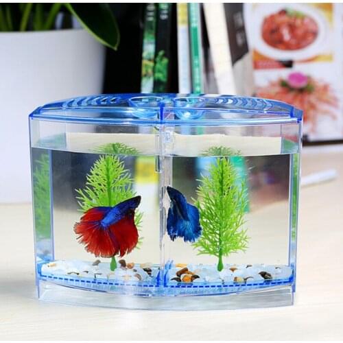 High Quality Betta House Mini Fighting Betta Fish Tank Aquarium For Fry Isolation Hatchery Guppy Fish Reptile Cage Turtle House