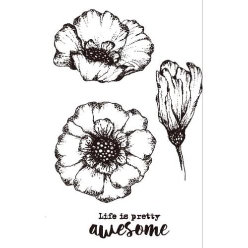 Flower Transparent Clear Silicone Stamp/Seal for DIY scrapbooking/photo album Decorative clear stamp A1438