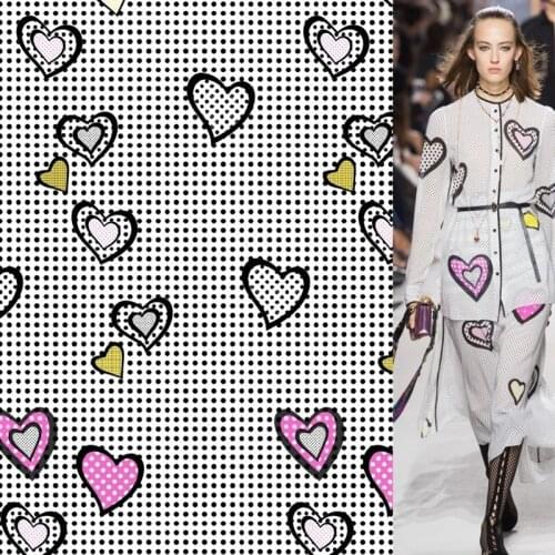 European G brand new spring/summer custom printed fabrics Small love pattern fabric factory stores support G logo customization