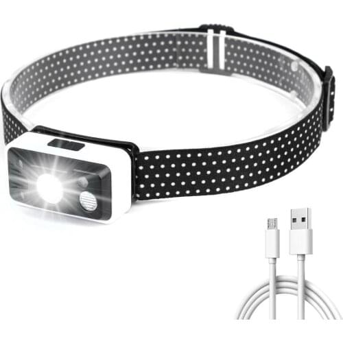 Mini Rechargeable LED Headlamp Body Motion Sensor Headlight Camping Flashlight Head Light Torch Lamp With USB