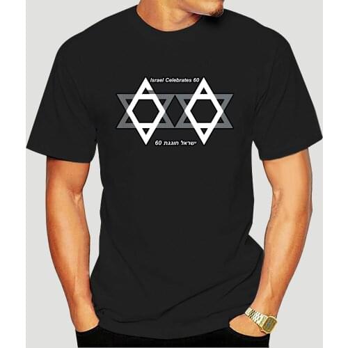 Israel Shalom Star Of David T Shirt Famous Trend Summer Comical Crew Neck Unique Create Over Size Tee Shirt-3670A